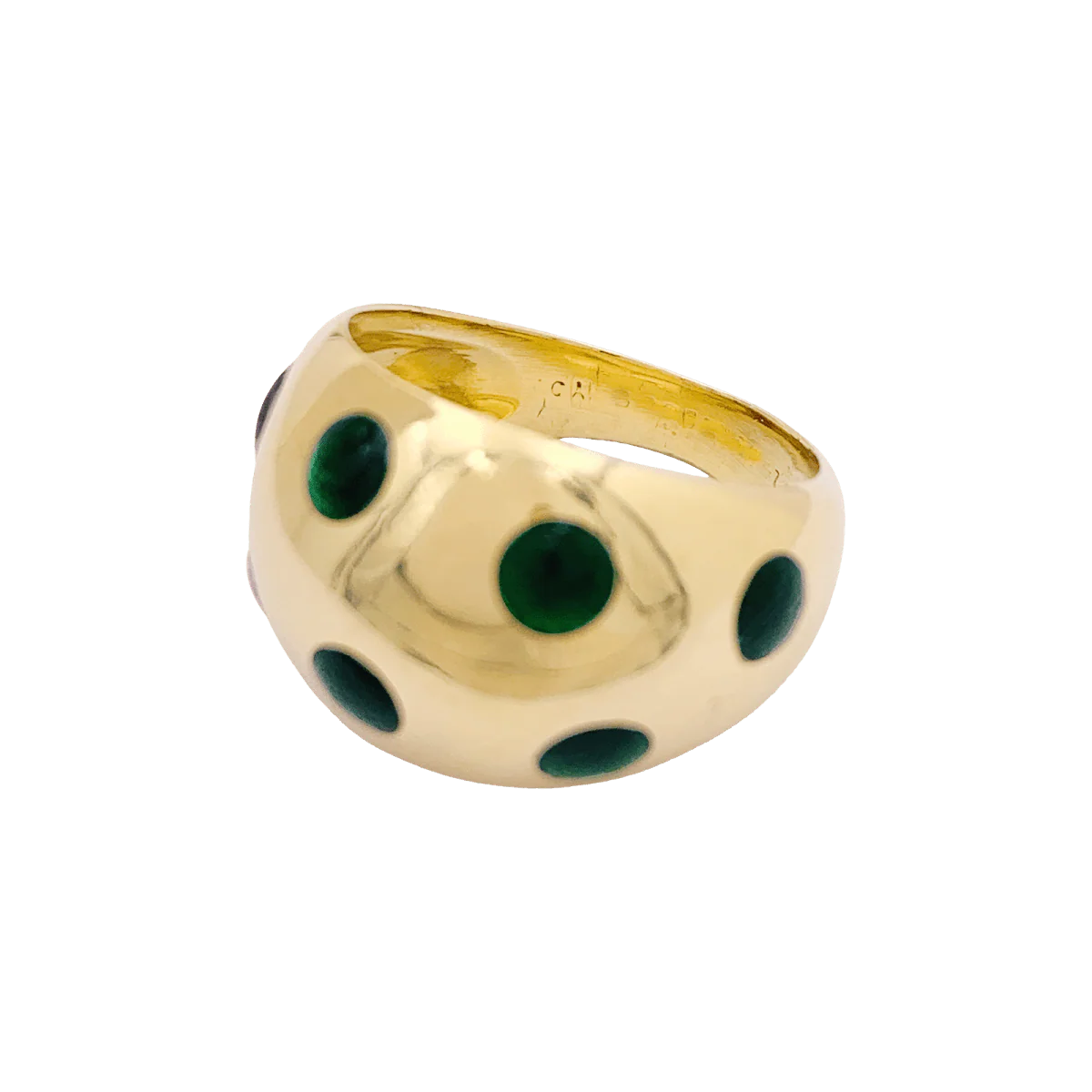 Bague Dôme VAN CLEEF & ARPELS en or jaune et laque - Image 3