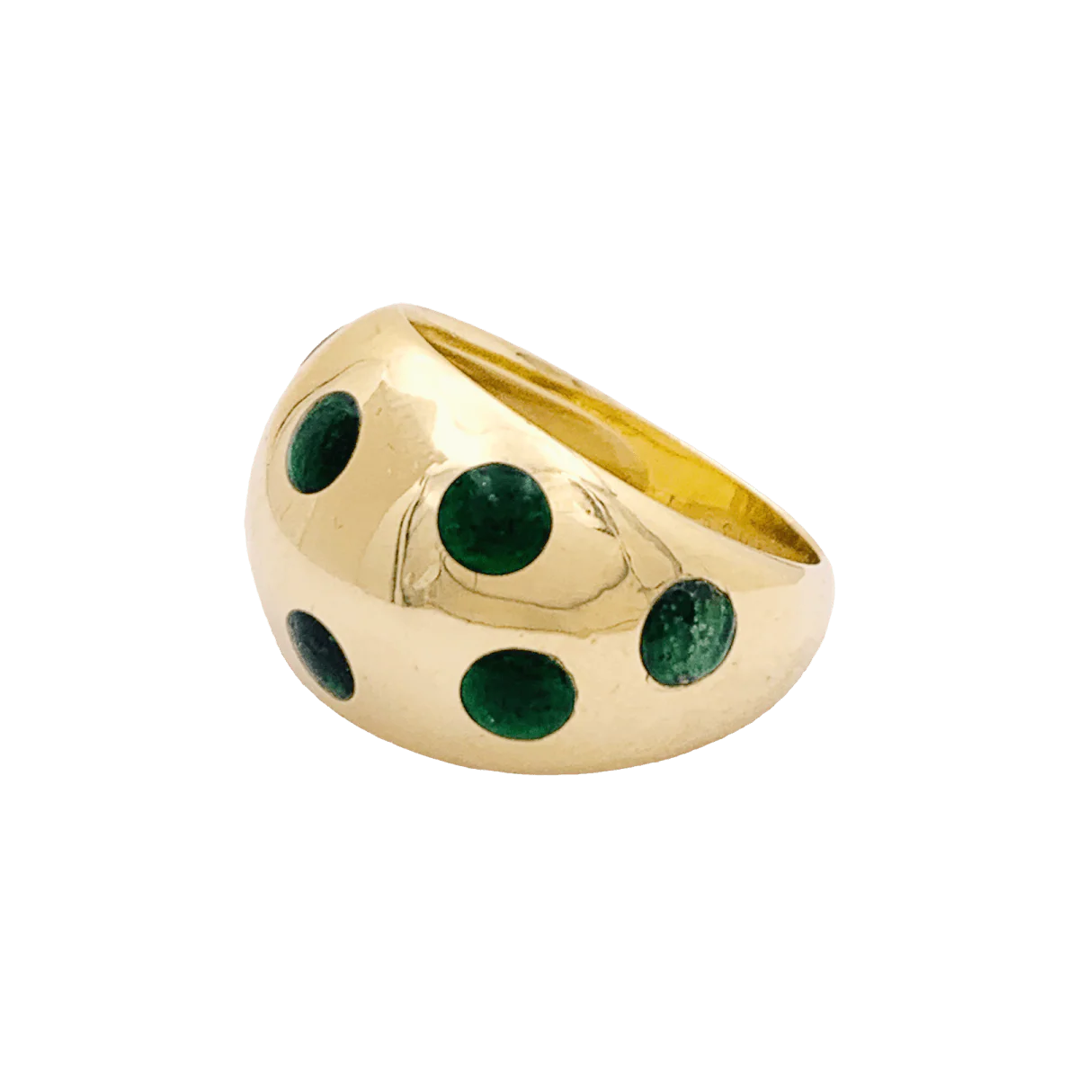 Bague Dôme VAN CLEEF & ARPELS en or jaune et laque - Image 4