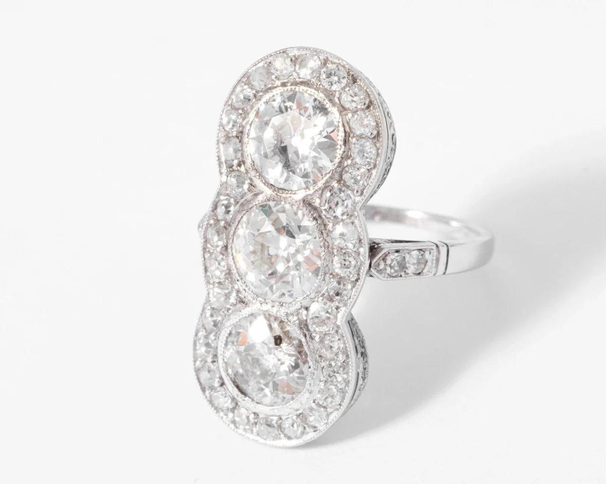 Bague vous et moi en platine et diamant