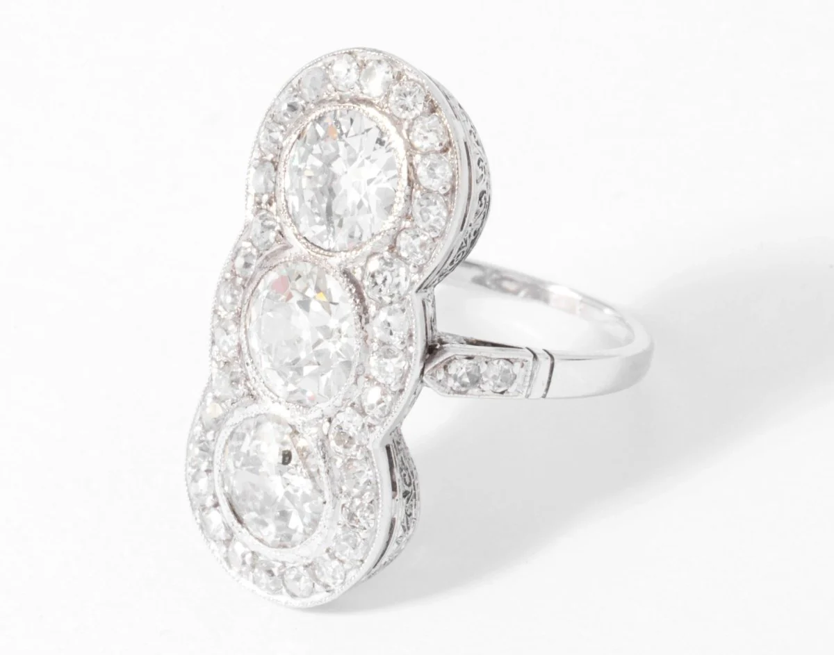 Bague vous et moi en platine et diamant - Image 2