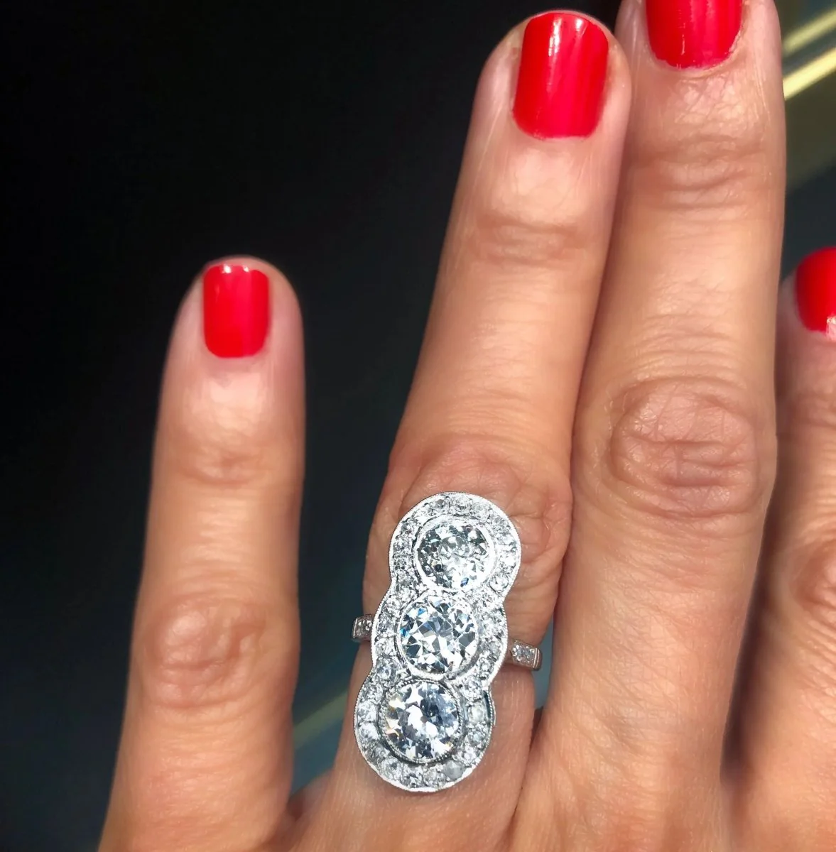 Bague vous et moi en platine et diamant - Image 3