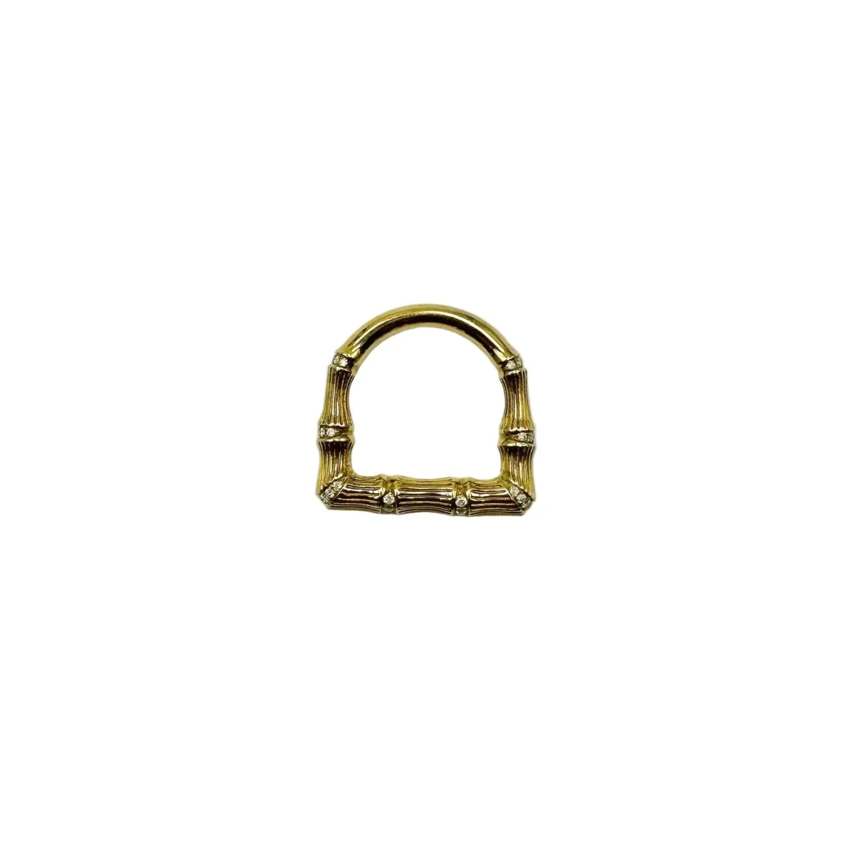 Bague YVONNE LÉON "Bambou" en or jaune et diamants
