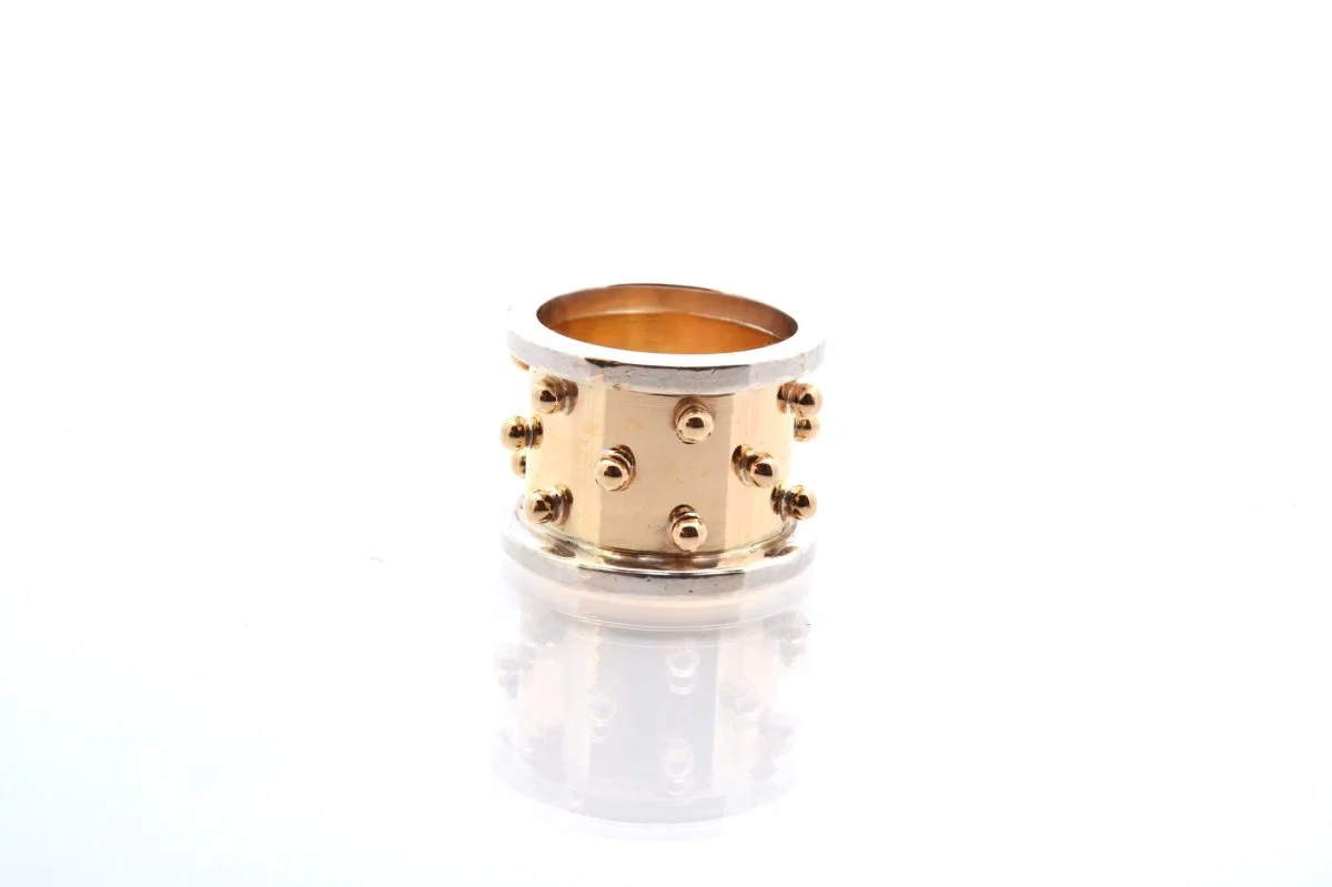 Bague ZOLOTAS en or jaune et argent - Image 2