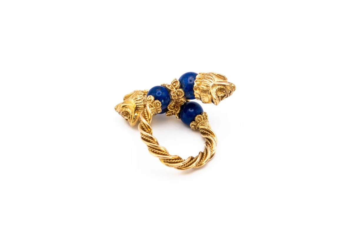 Bague ZOLOTAS en or jaune et lapis lazuli