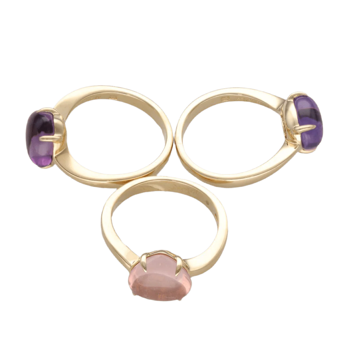 Bagues BULGARI en jaune, améthystes et quartz rose - Image 5