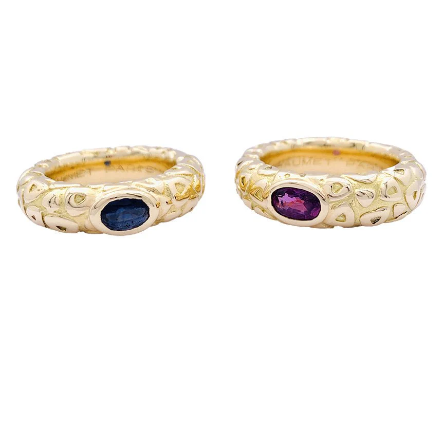 Bagues Chaumet ,"Carrosse", or jaune, saphirs de couleurs. - Image 3