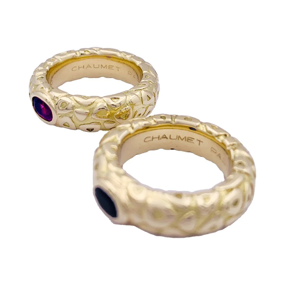 Bagues Chaumet ,"Carrosse", or jaune, saphirs de couleurs. - Image 4