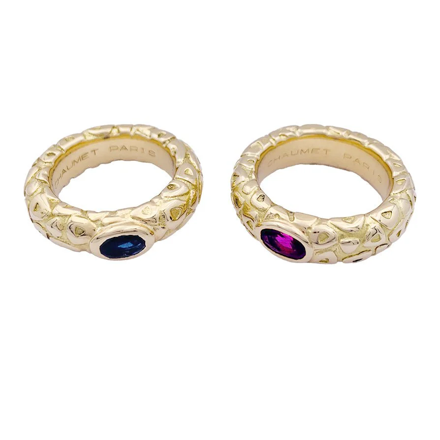 Bagues Chaumet ,"Carrosse", or jaune, saphirs de couleurs. - Image 5