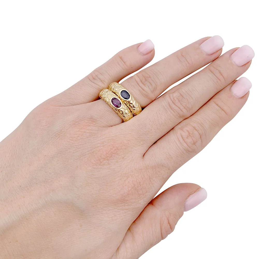 Bagues Chaumet ,"Carrosse", or jaune, saphirs de couleurs. - Image 6