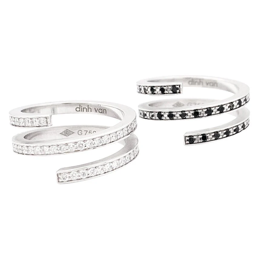 Bagues DINH VAN "Spirale" en or blanc et diamant - Image 5