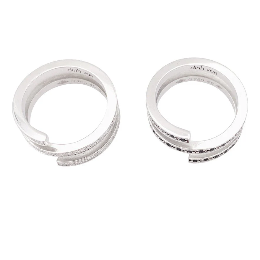 Bagues DINH VAN "Spirale" en or blanc et diamant - Image 6
