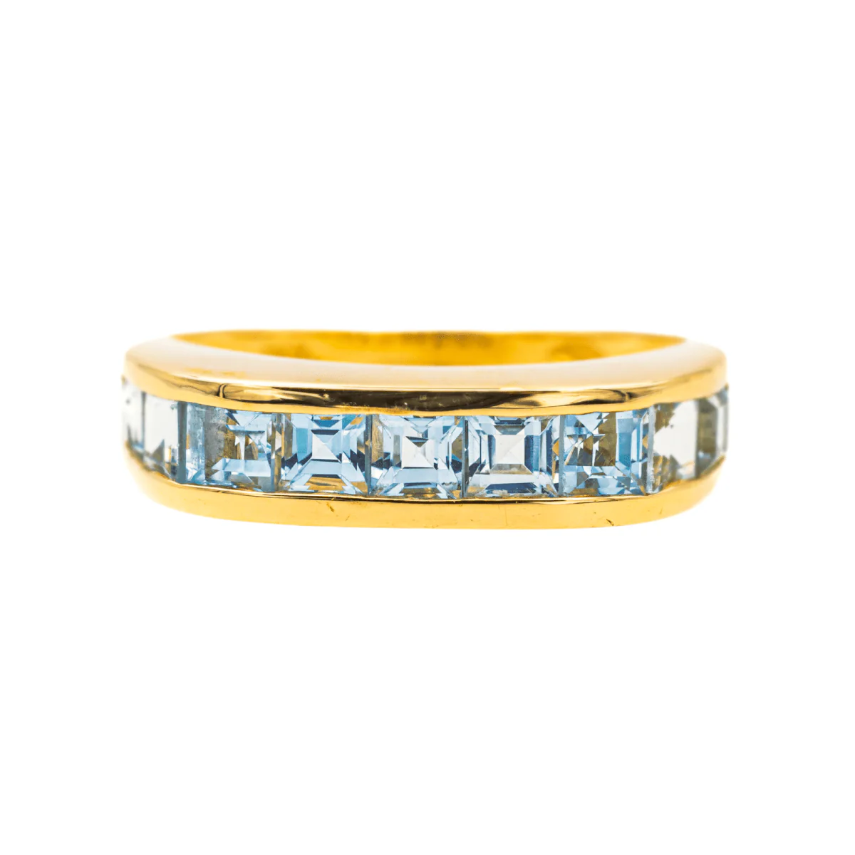 Bague Jonc BALMAIN en or jaune et topazes