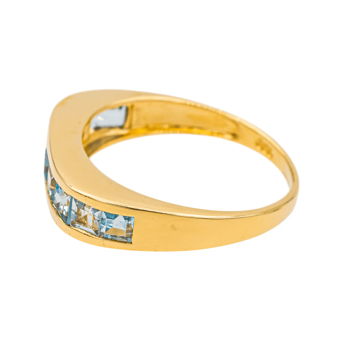 Bague Jonc BALMAIN en or jaune et topazes - Image 4