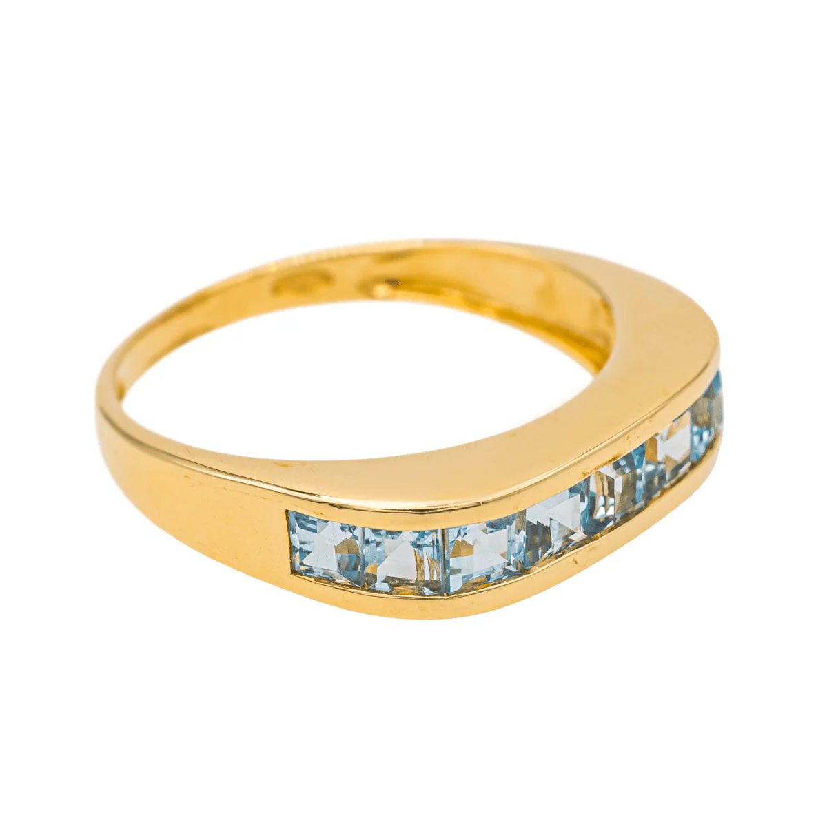 Bague Jonc BALMAIN en or jaune et topazes - Image 6