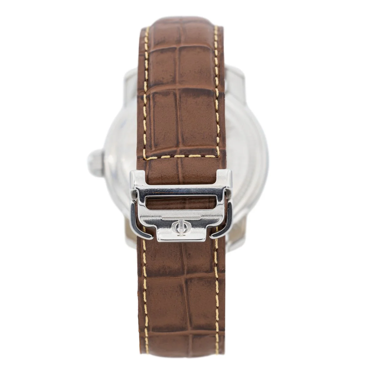 Montre BAUME & MERCIER "Capeland small second" en acier et cuir - Image 5