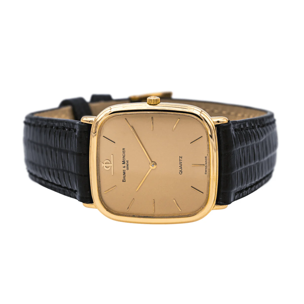 Montre BAUME & MERCIER en or jaune, quartz et cuir - Image 3