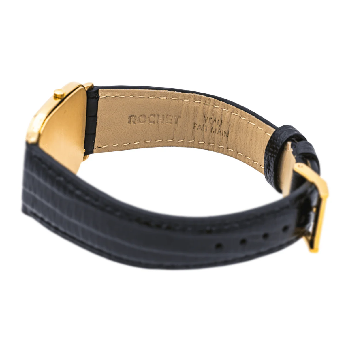 Montre BAUME & MERCIER en or jaune, quartz et cuir - Image 4
