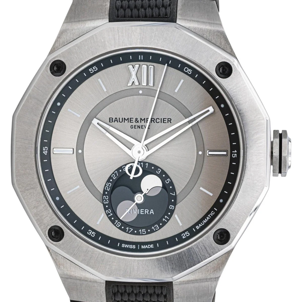 Montre BAUME & MERCIER "Riviera" en acier et caoutchouc - Image 3