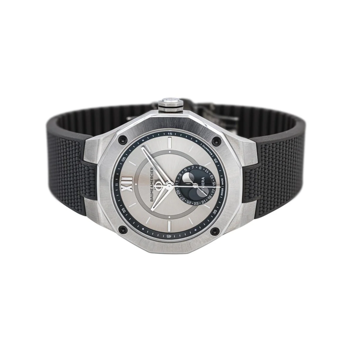 Montre BAUME & MERCIER "Riviera" en acier et caoutchouc - Image 4