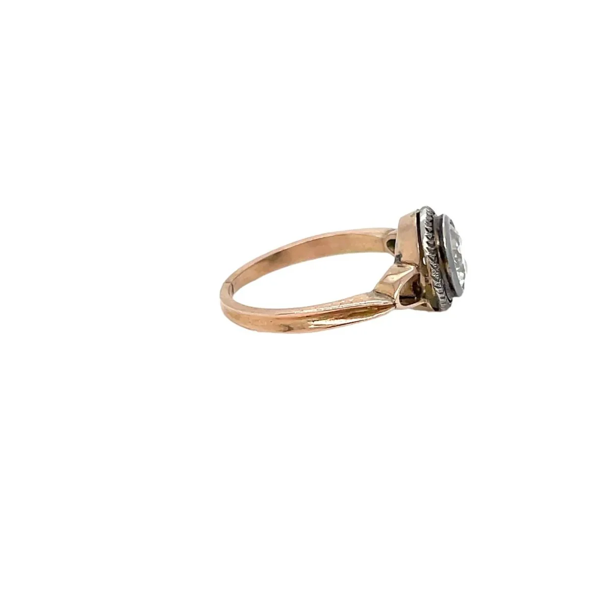 Belle Epoque Diamond Gold and Silver Engagement Ring - Image 4