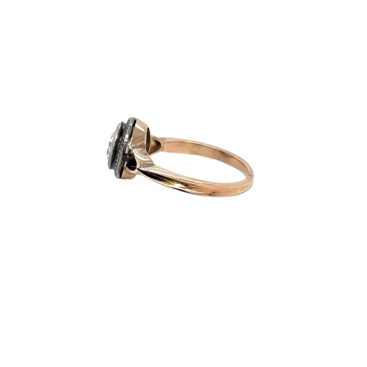 Belle Epoque Diamond Gold and Silver Engagement Ring - Image 5