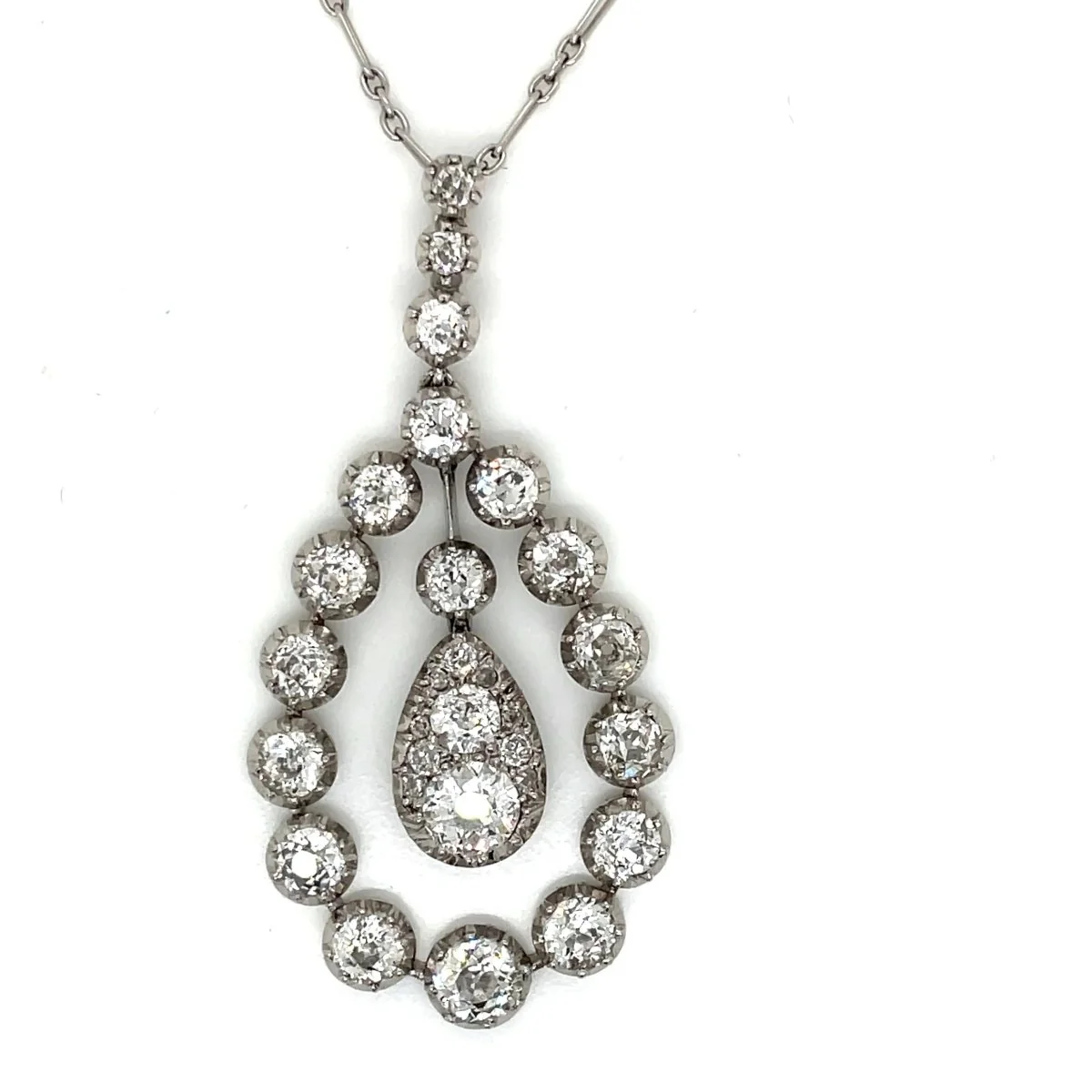 Pendentif en platine et diamants Belle Époque