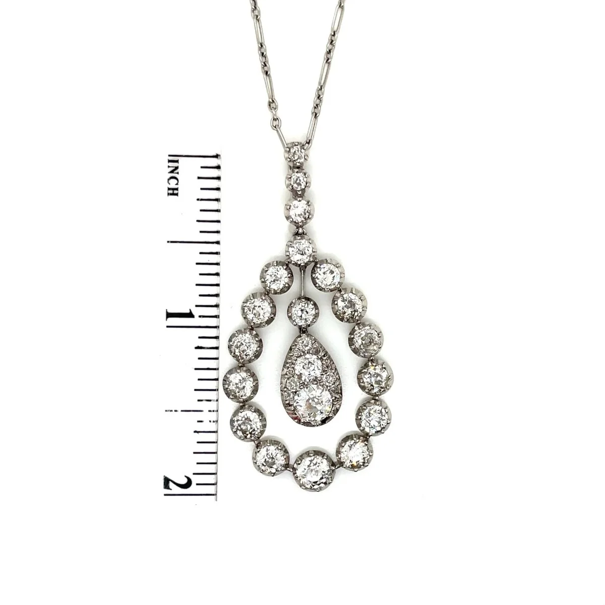 Pendentif en platine et diamants Belle Époque - Image 3