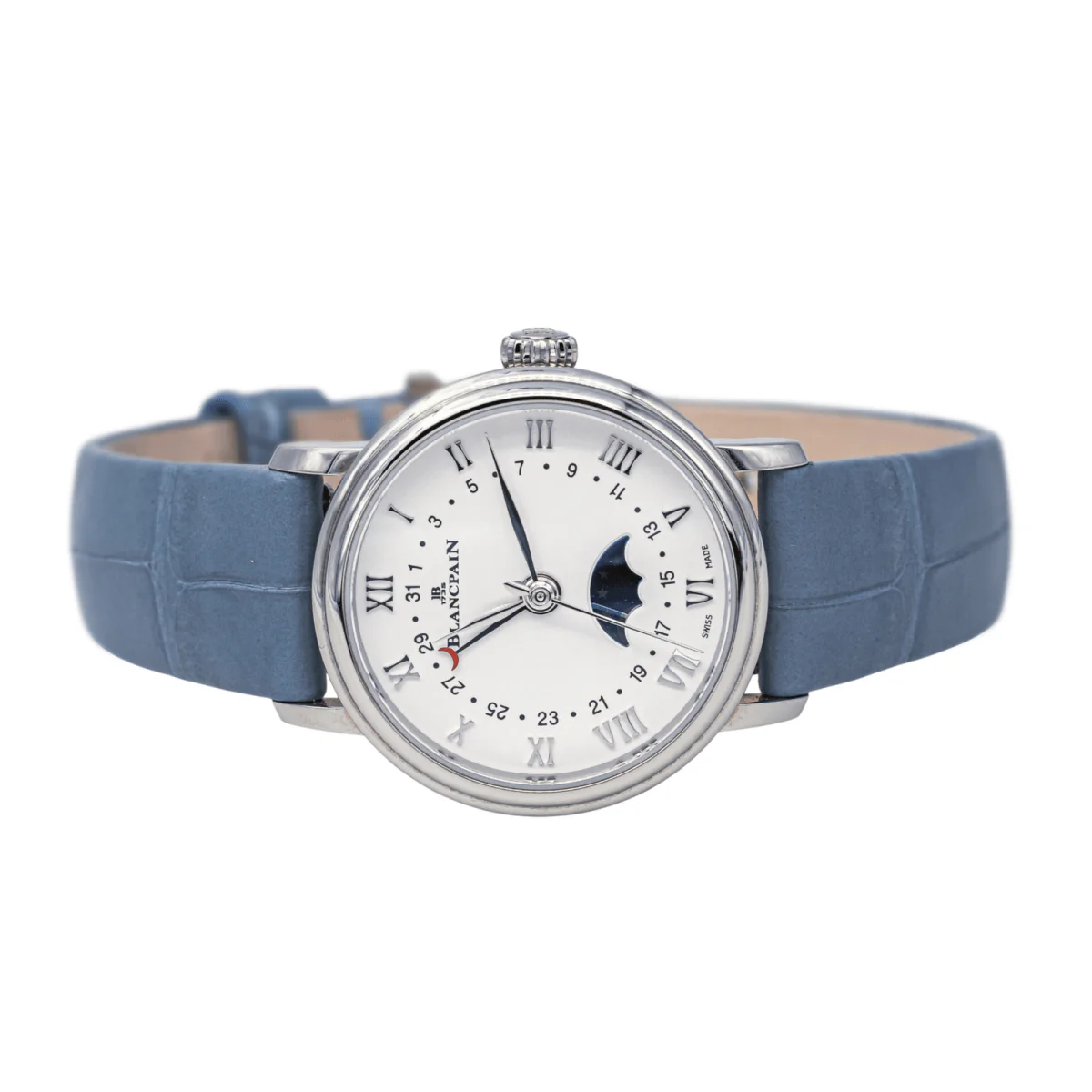Montre BLANCPAIN "Villeret" en acier, saphir et cuir - Image 3