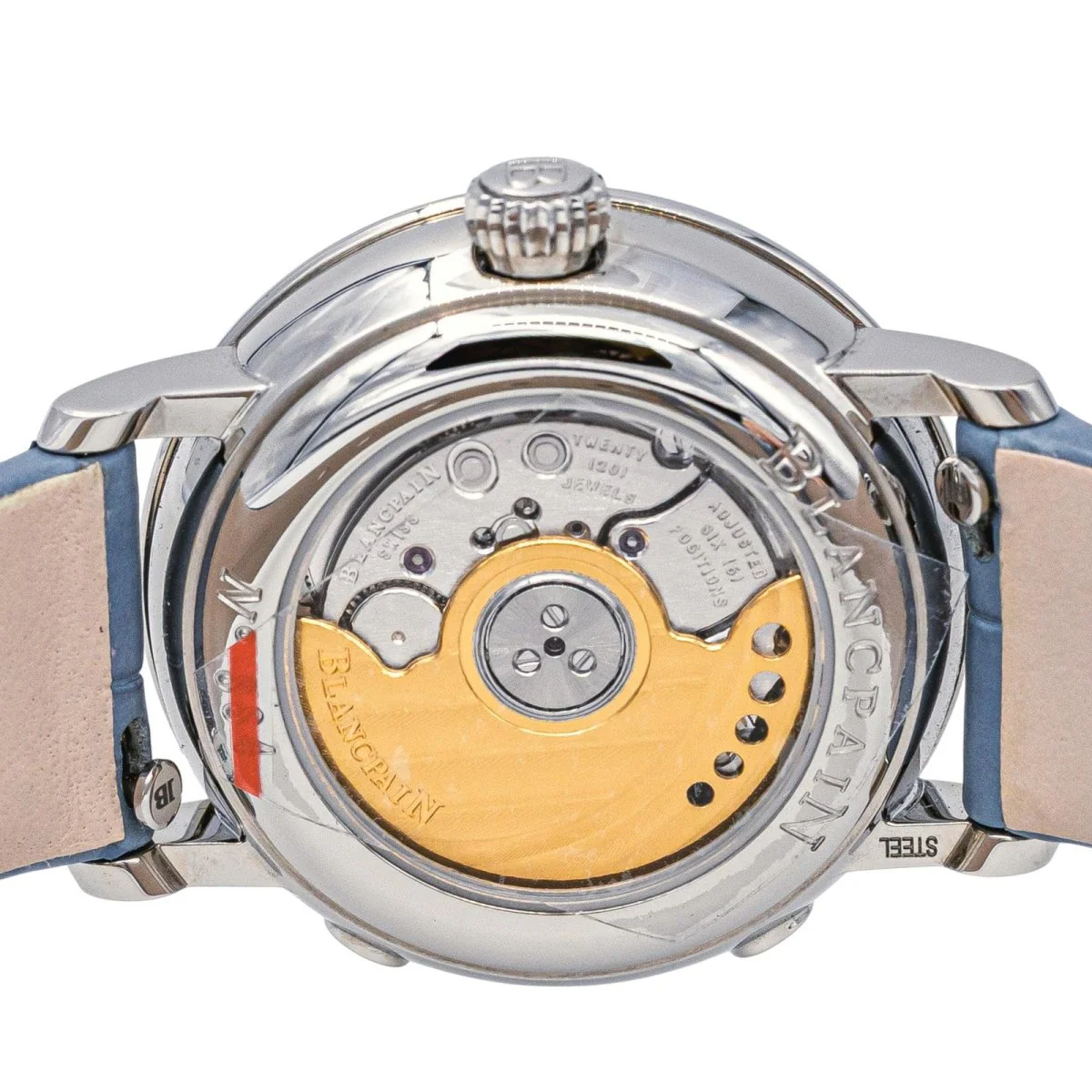 Montre BLANCPAIN "Villeret" en acier, saphir et cuir - Image 5