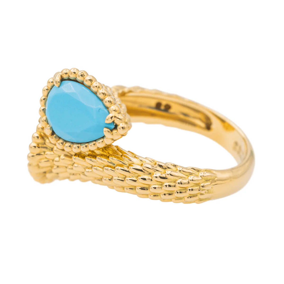 Bague Toi & Moi BOUCHERON "Serpent Bohème" en or jaune et turquoises - Image 5
