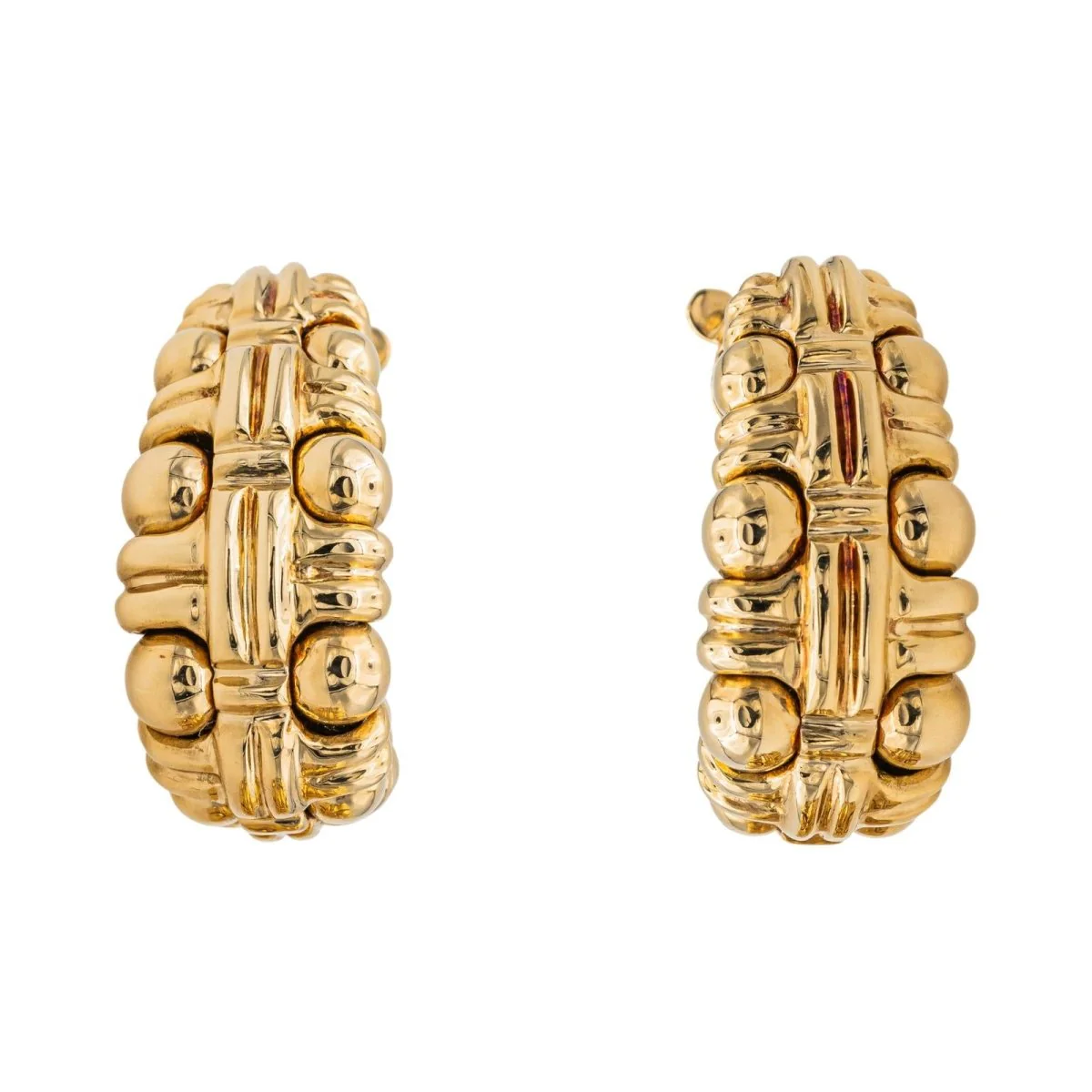 Boucles d'oreilles Clip BOUCHERON "Boules croisées" en or jaune