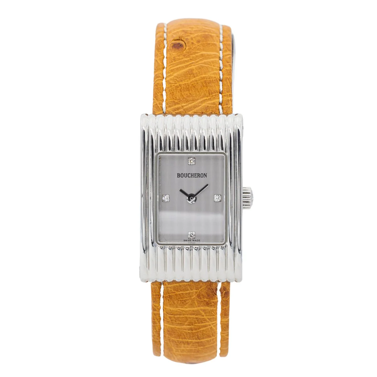 Montre BOUCHERON "Reflet" en acier et diamant
