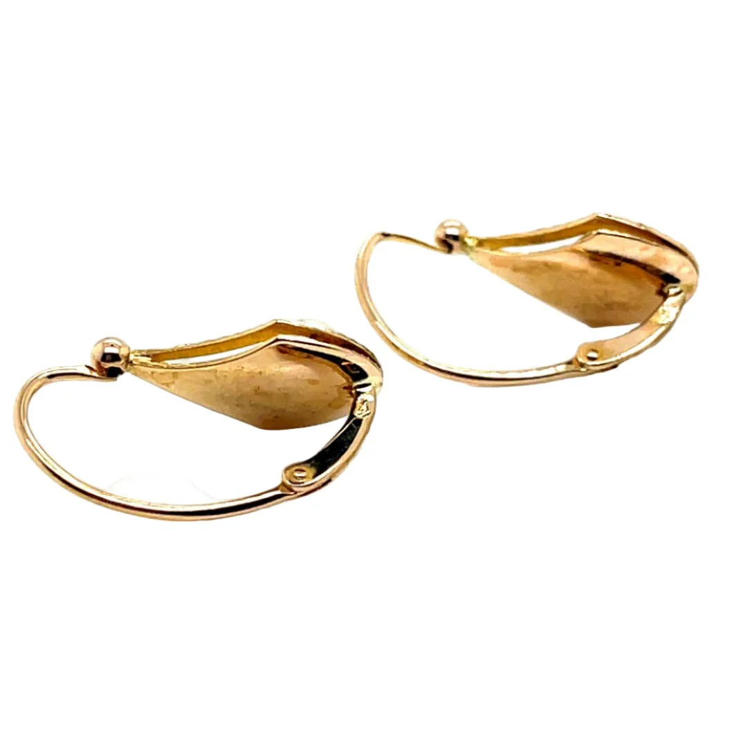 Boucles d'oreilles Dormeuses en or jaune et perles - Image 2
