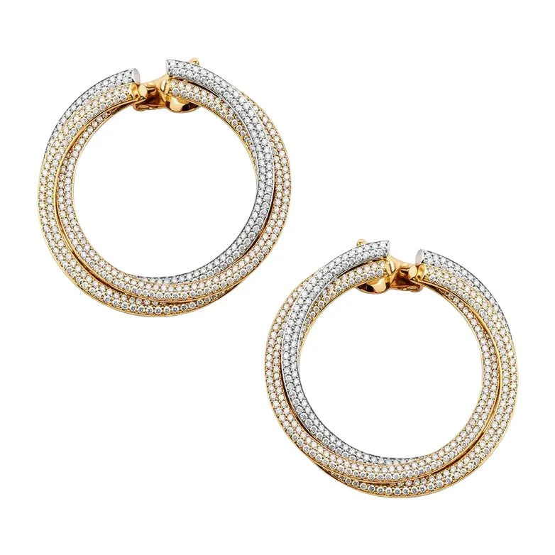 Boucles d’oreilles Clips CARTIER "Trinity" en or blanc, or jaune, or rose et diamants - Image 2