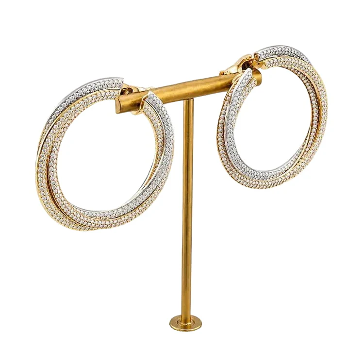 Boucles d’oreilles Clips CARTIER "Trinity" en or blanc, or jaune, or rose et diamants - Image 5