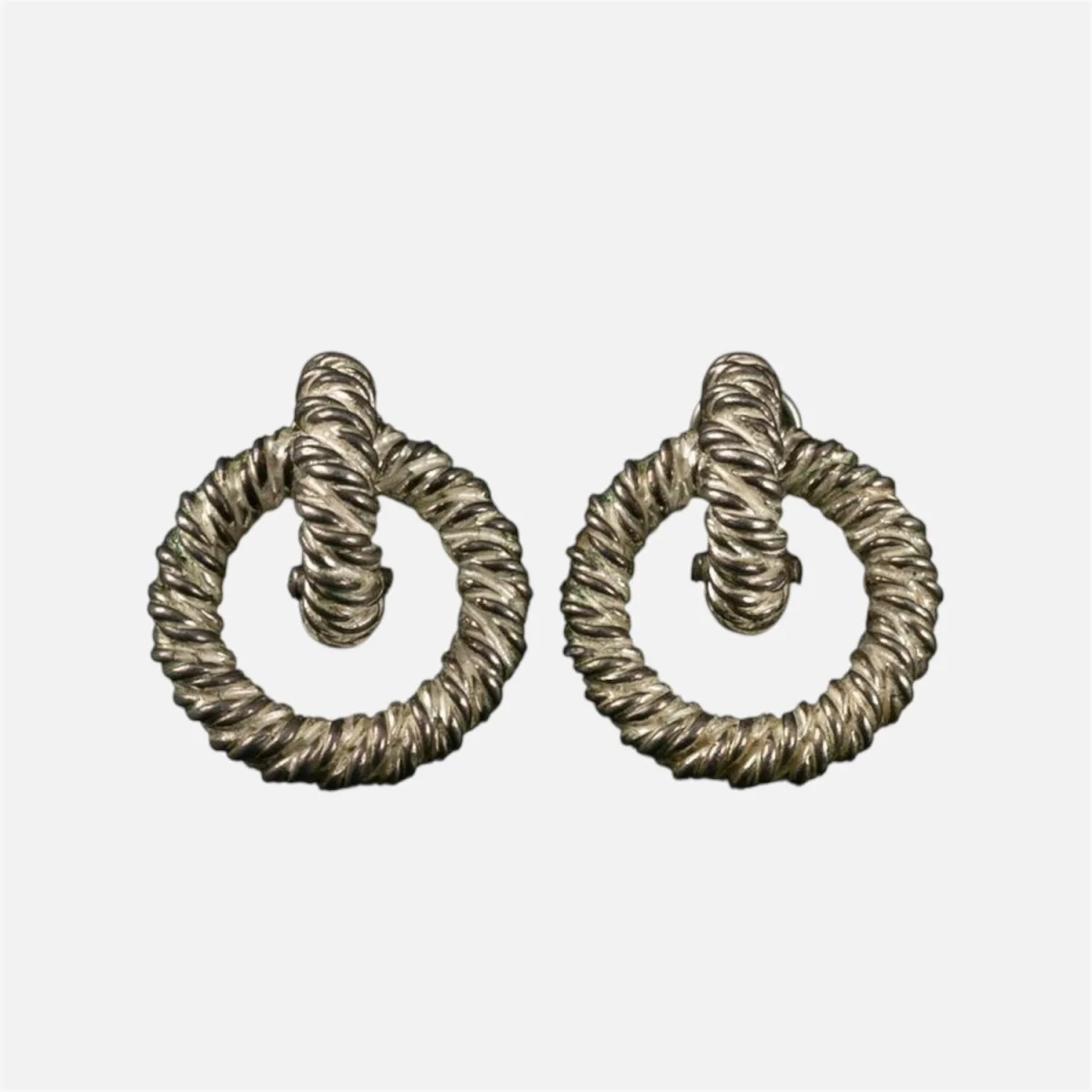 Boucles d’oreilles Créoles HERMÈS "Noeuds Marins" en argent