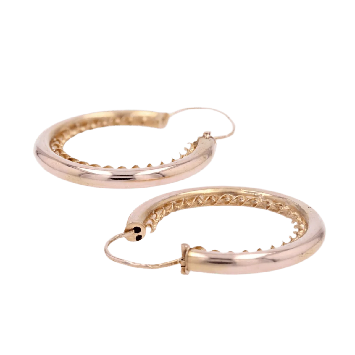 Boucles d'oreilles Créoles en or rose - Image 5