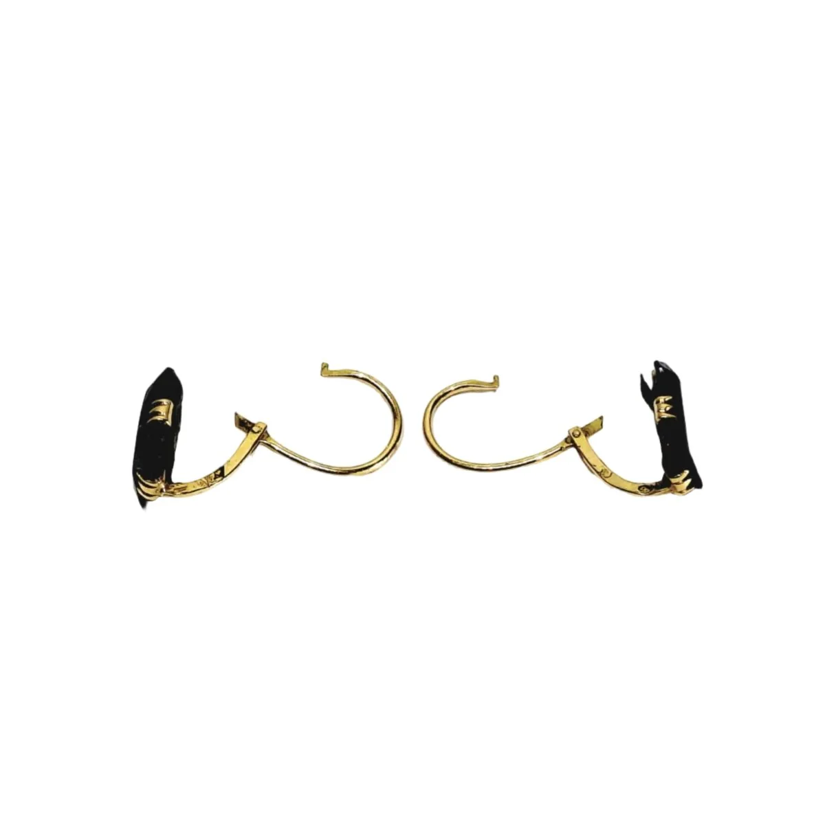 Boucles d’oreilles Dormeuses en or jaune et onyx - Image 10
