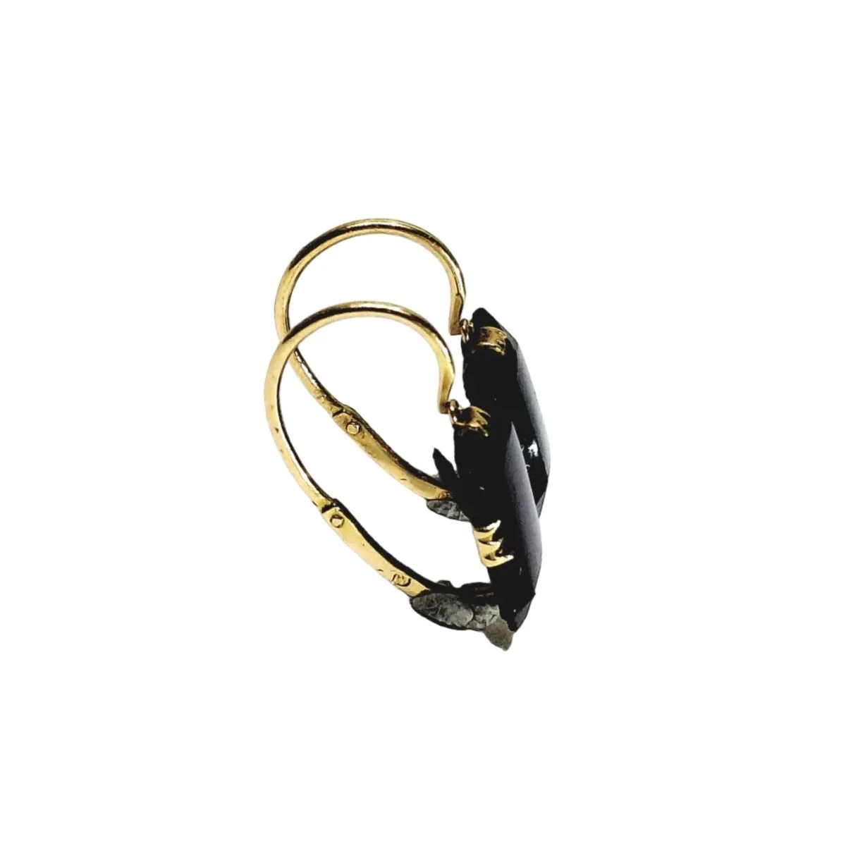 Boucles d’oreilles Dormeuses en or jaune et onyx - Image 4