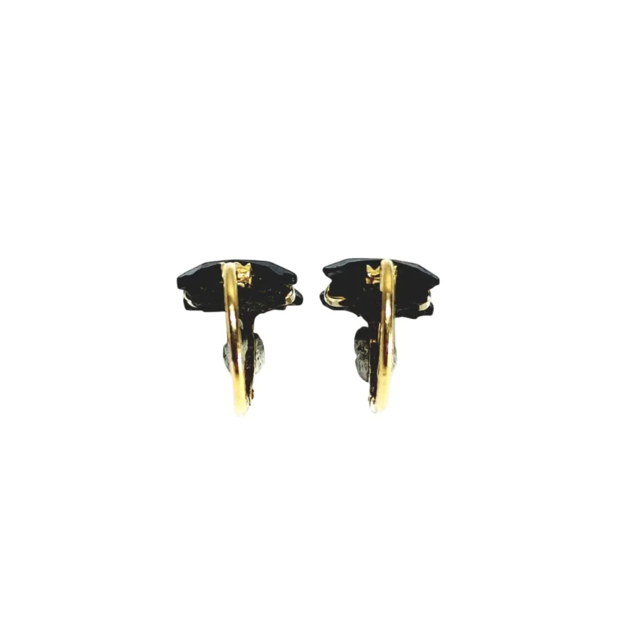 Boucles d’oreilles Dormeuses en or jaune et onyx - Image 7