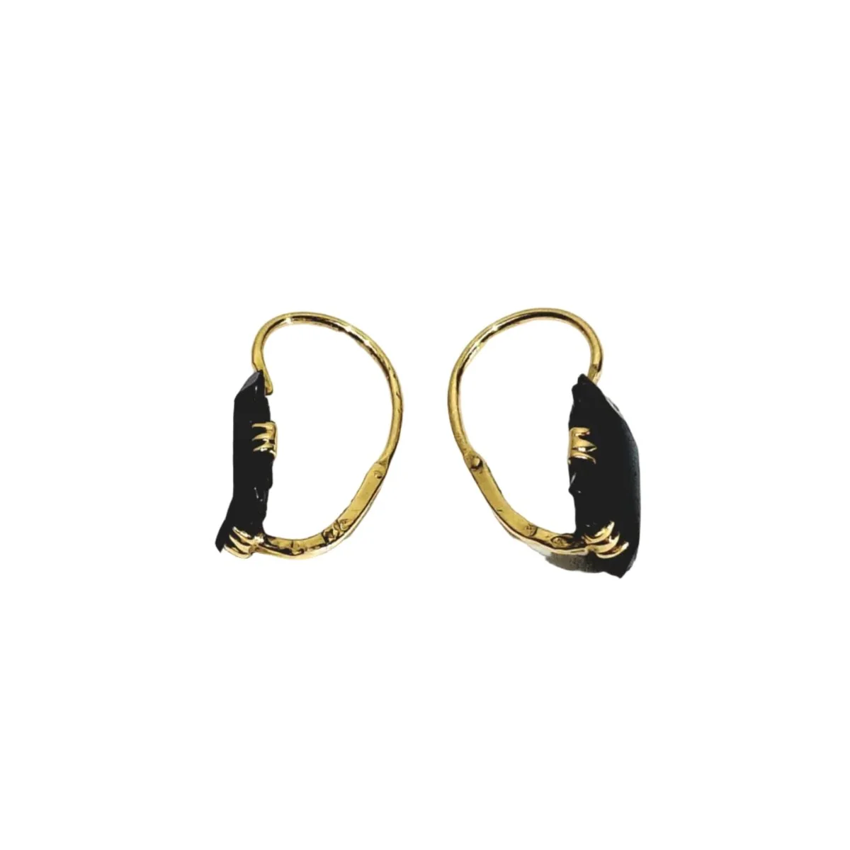 Boucles d’oreilles Dormeuses en or jaune et onyx - Image 9