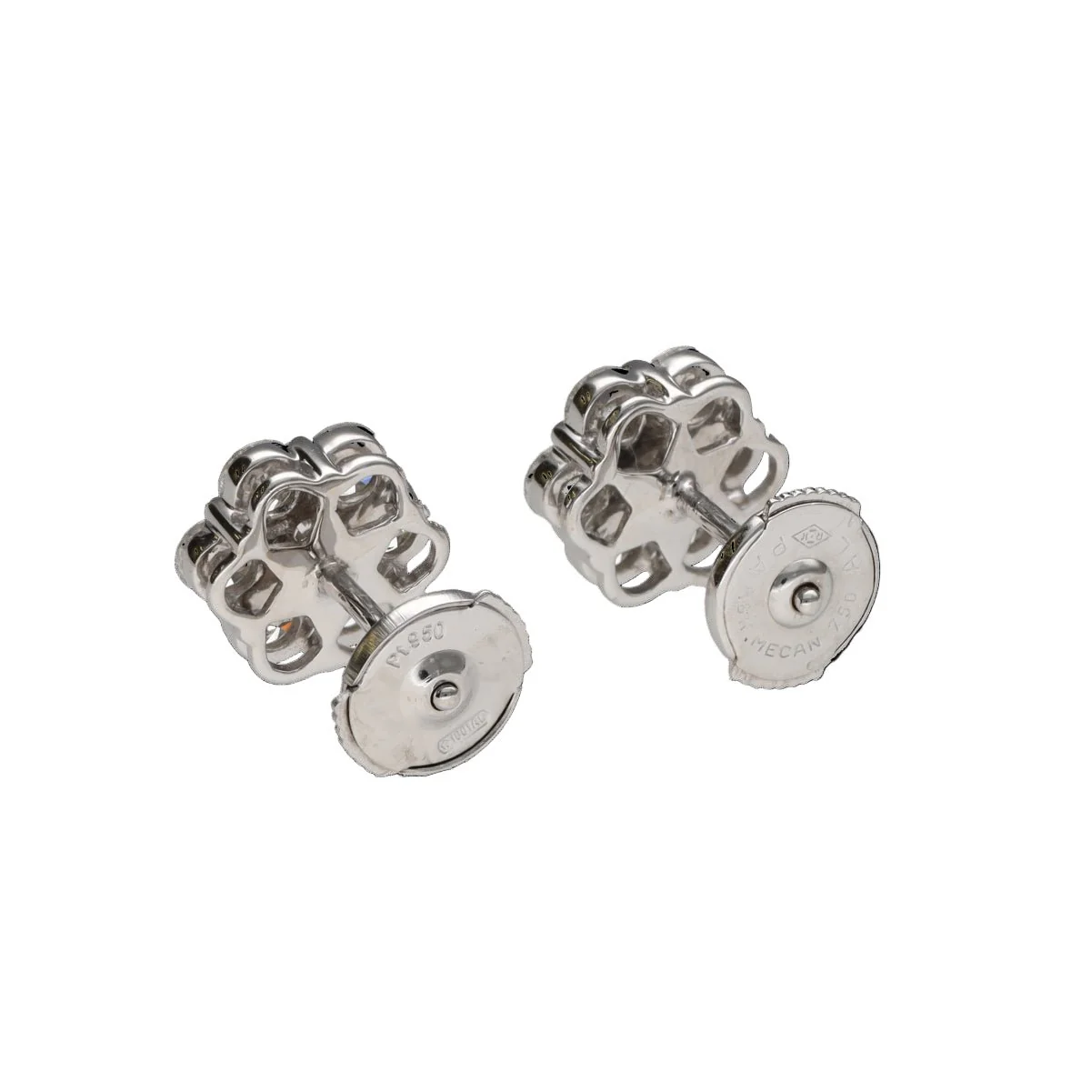 Boucles d'oreilles Puces en or blanc et diamants - Image 2