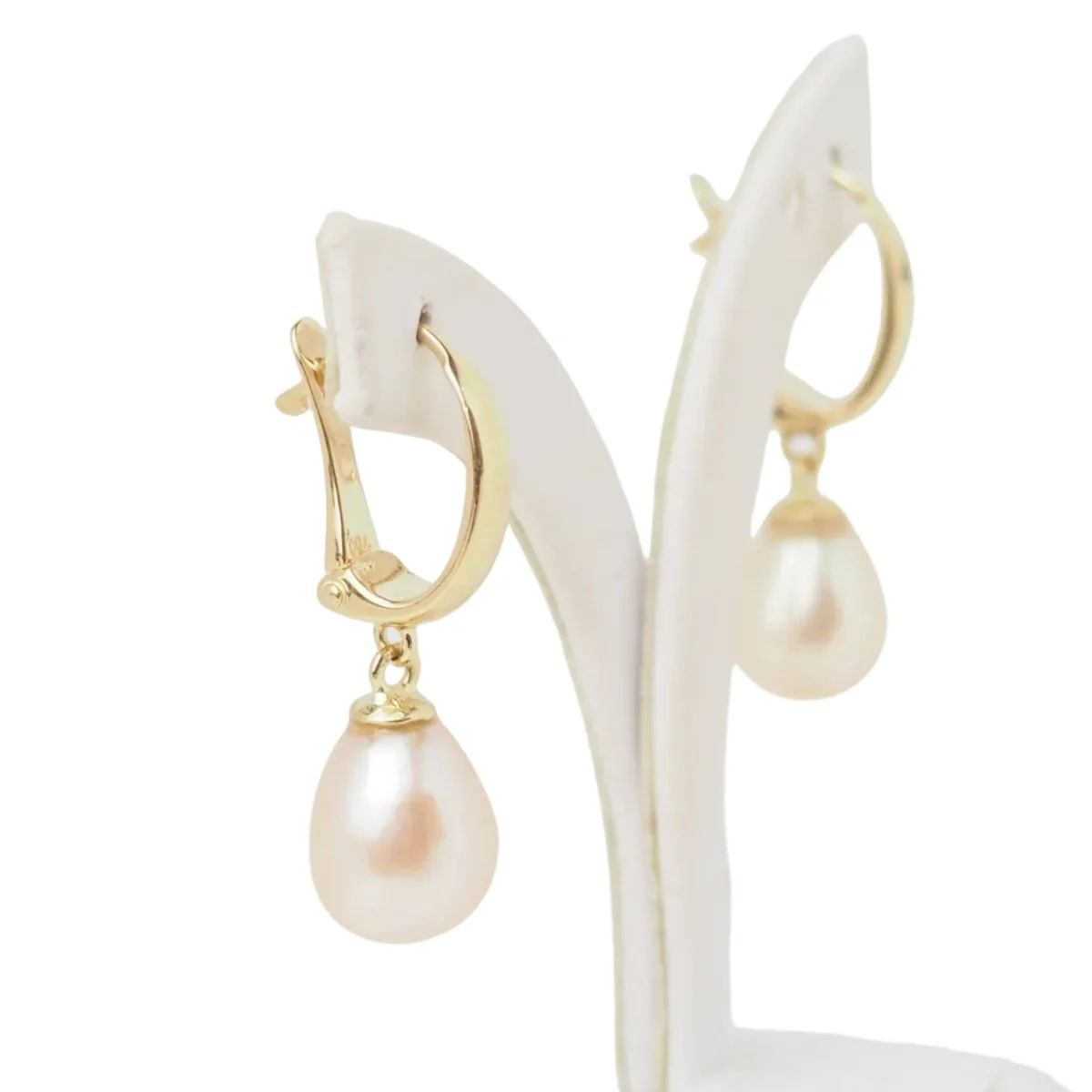 Boucles d’oreilles Pendantes en or jaune et perles - Image 5