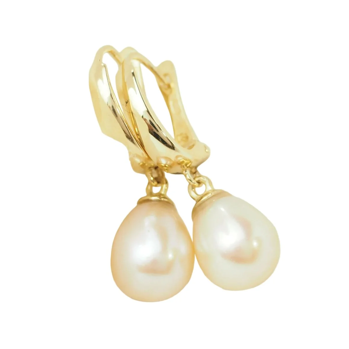 Boucles d’oreilles Pendantes en or jaune et perles - Image 6