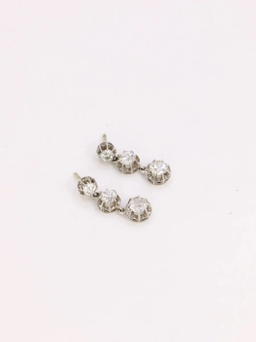 Boucles d’oreilles pendantes diamants - Image 2