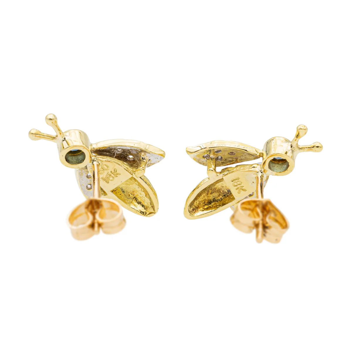 Boucles d'oreille Abeilles Or jaune Saphir - Image 5