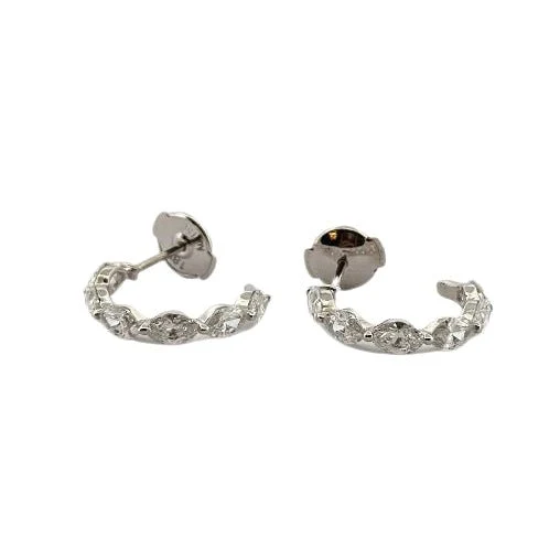 Boucles d'oreille Créoles en or blanc et diamant