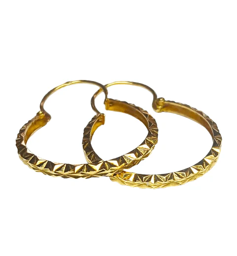 Boucles d'oreille Créoles en or jaune - Image 3