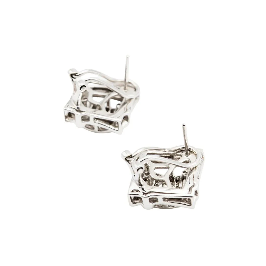 Boucles d'oreilles Puces en or blanc et diamants - Image 6