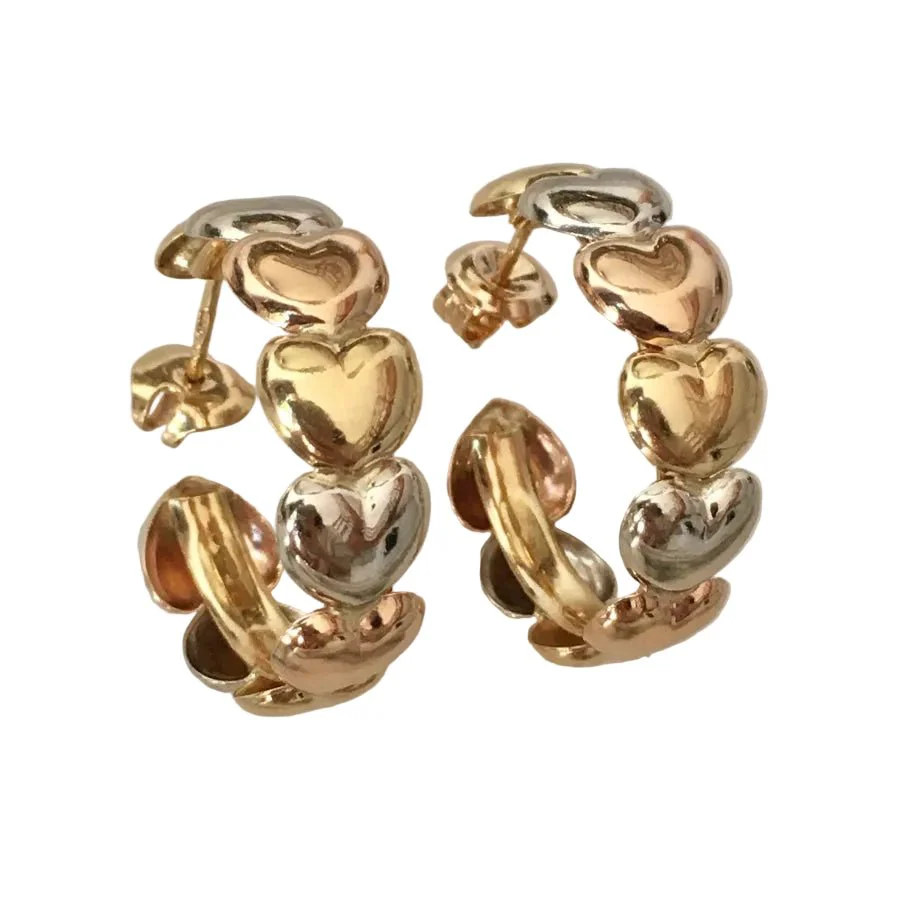 Boucles d'oreille Puces LE-GI en or blanc, or jaune et or rose - Image 3